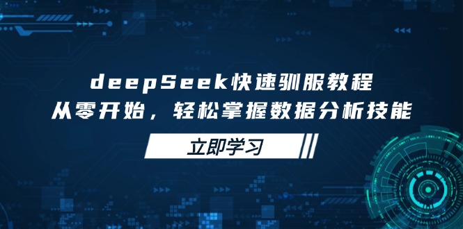 deepSeek快速驯服教程，从零开始，轻松掌握数据分析技能创业项目-副业赚钱-互联网创业-资源整合HubZap创业