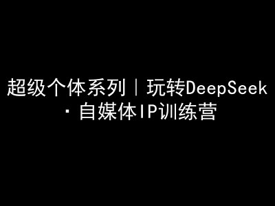 超级个体系列，玩转DeepSeek·自媒体IP训练营，deepseek教程创业项目-副业赚钱-互联网创业-资源整合HubZap创业